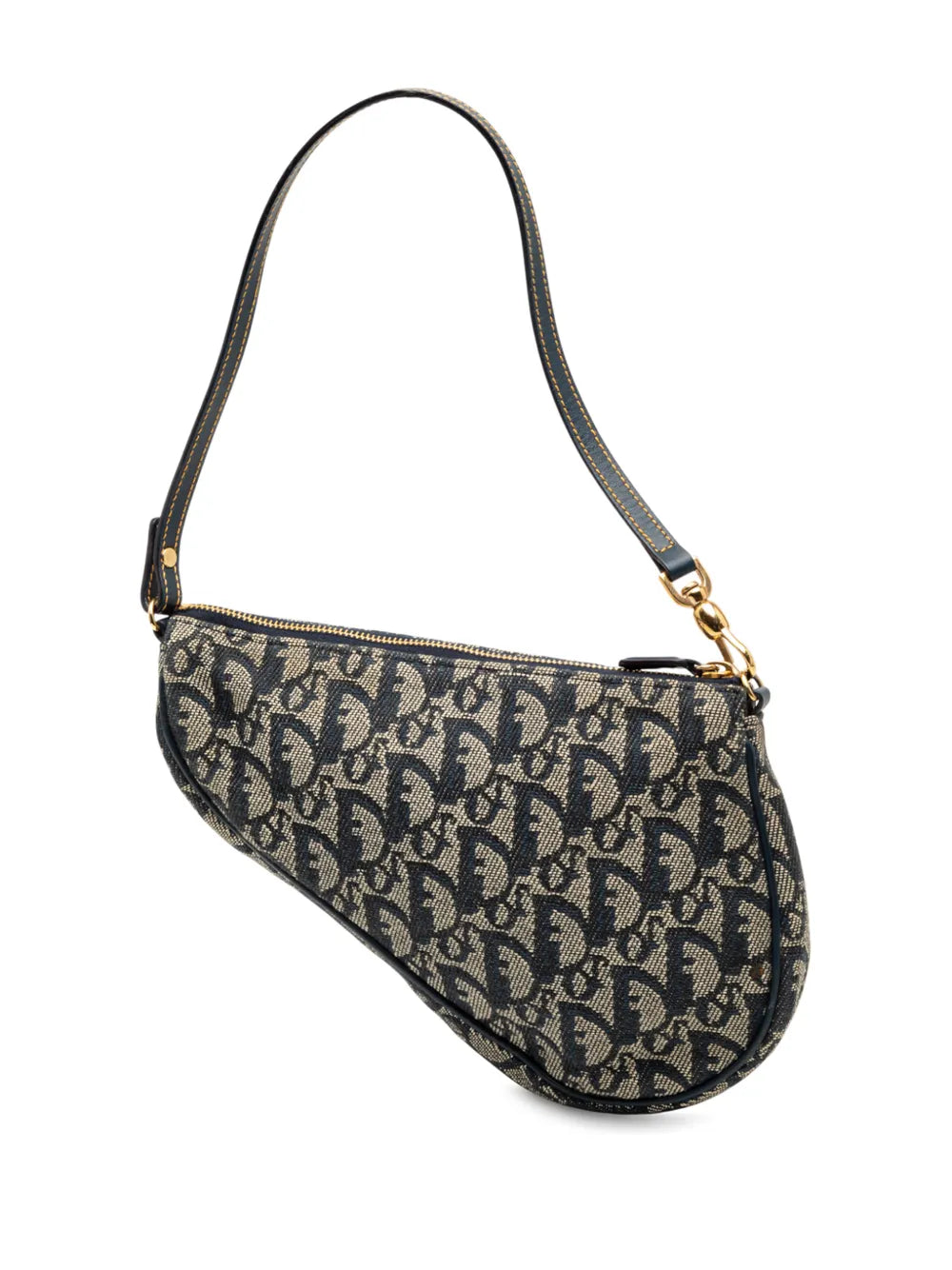 Christian Dior Pre Owned 2001 Mini Diorissimo Canvas Saddle Pochette Shoulder Bag