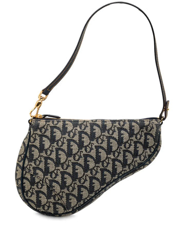 Christian Dior Pre Owned 2001 Mini Diorissimo Canvas Saddle Pochette Shoulder Bag