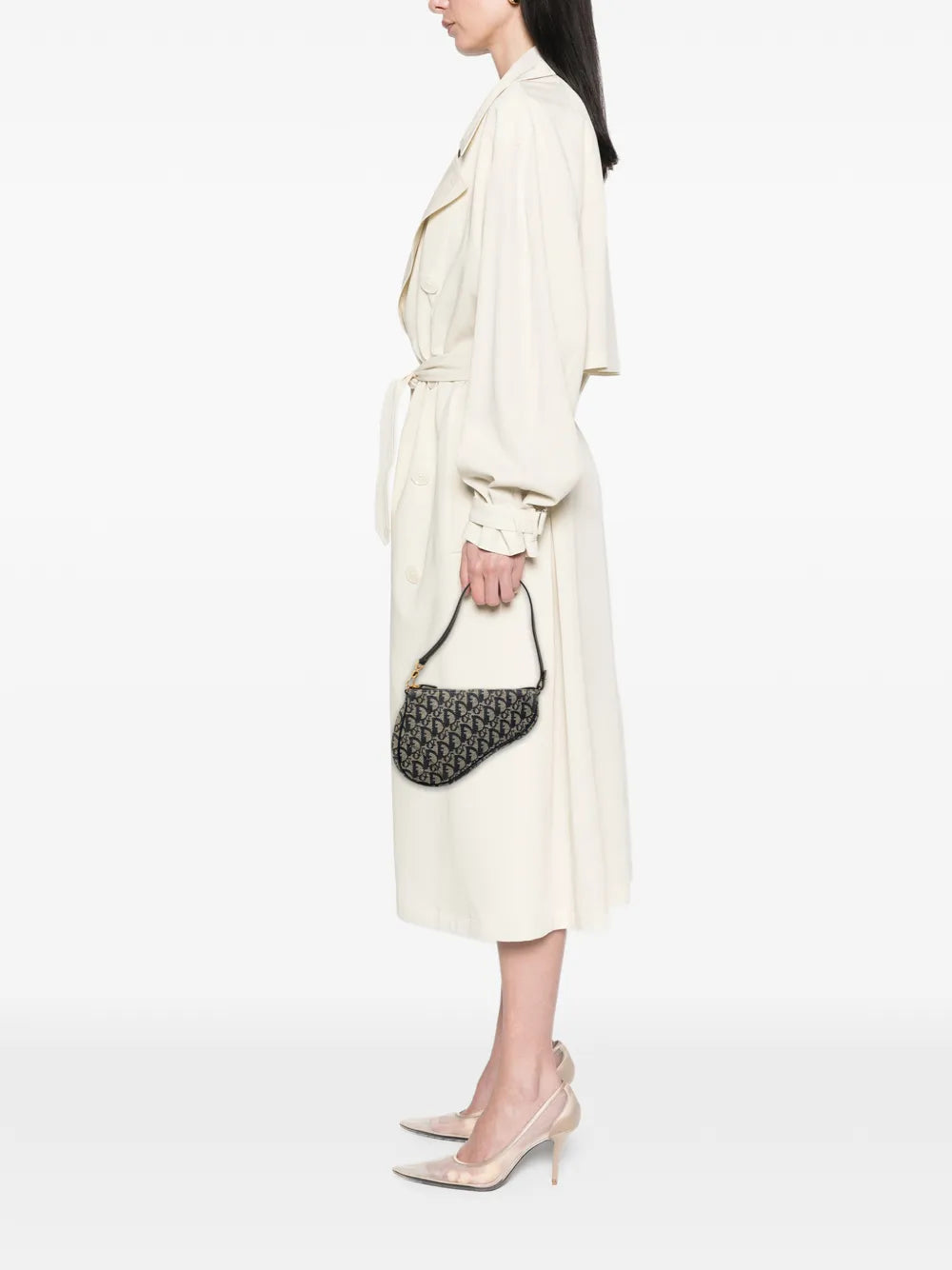 Christian Dior Pre Owned 2001 Mini Diorissimo Canvas Saddle Pochette Shoulder Bag