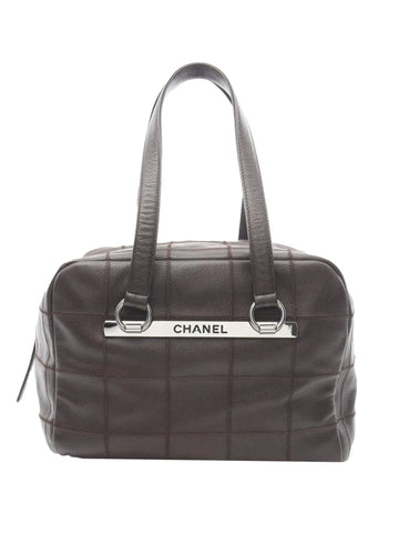 Chanel Pre Owned 2004 2005 Caviar Chocolate Bar Shoulder Bag